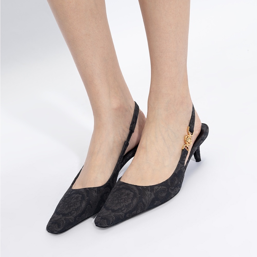 New Authentic Versace Medusa '95 Jacquard Slingback Pump Women